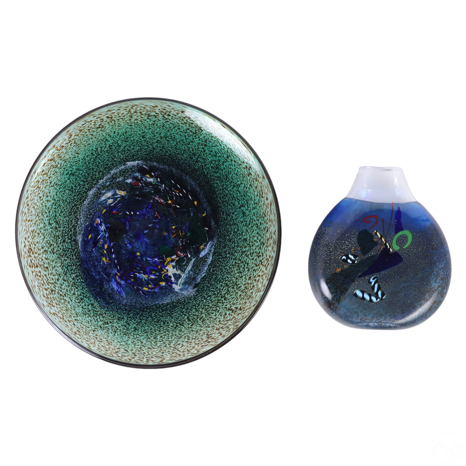 Kosta Boda Studio Art Glass Vase & Charger 2pc LOT (1 of 9)