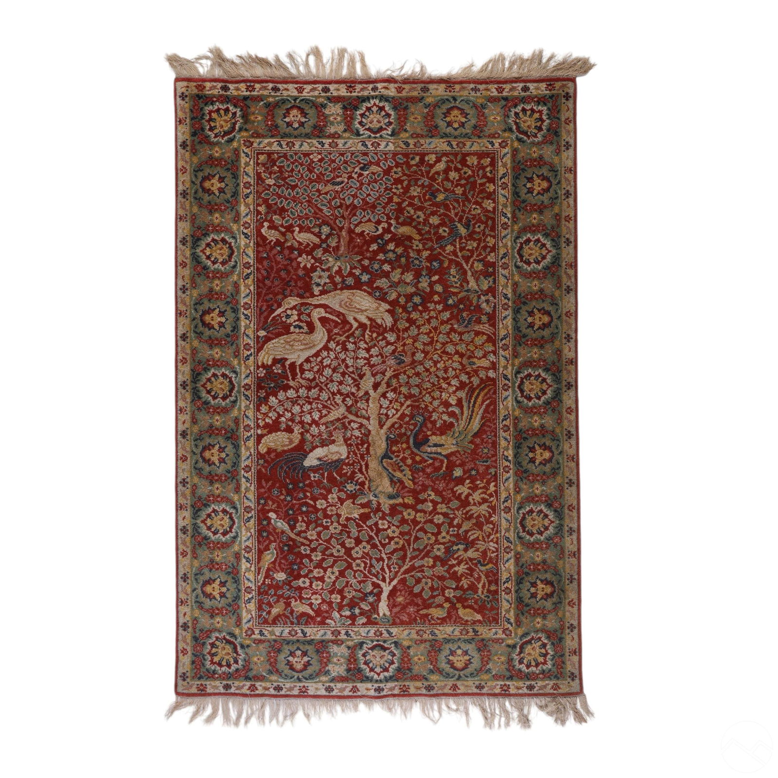 Antique Traditional Persian Bird Tree Rug 71 x 47 (1 of 5)