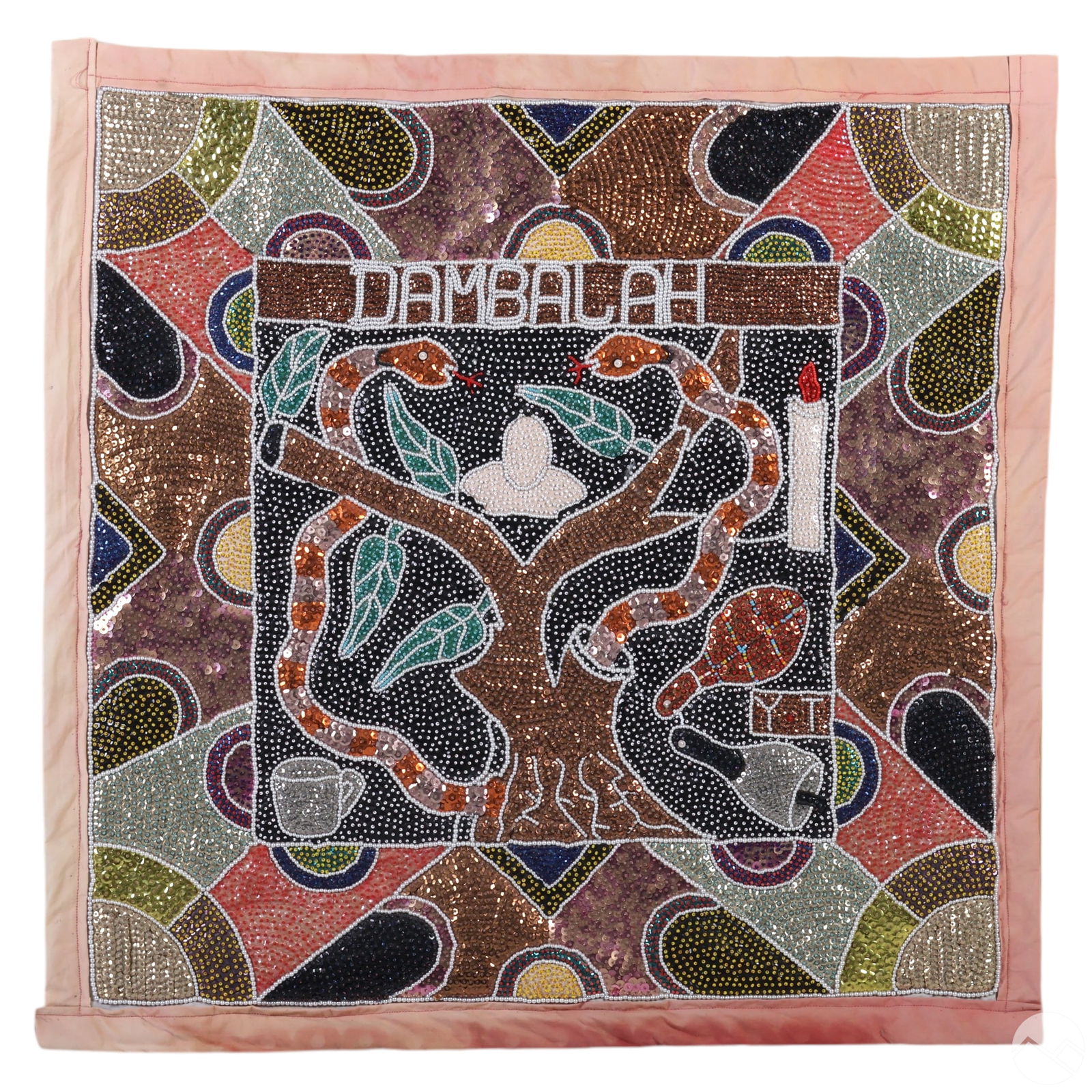 Damballah Drapo Bead & Sequin Haitian Voodoo Flag (1 of 5)