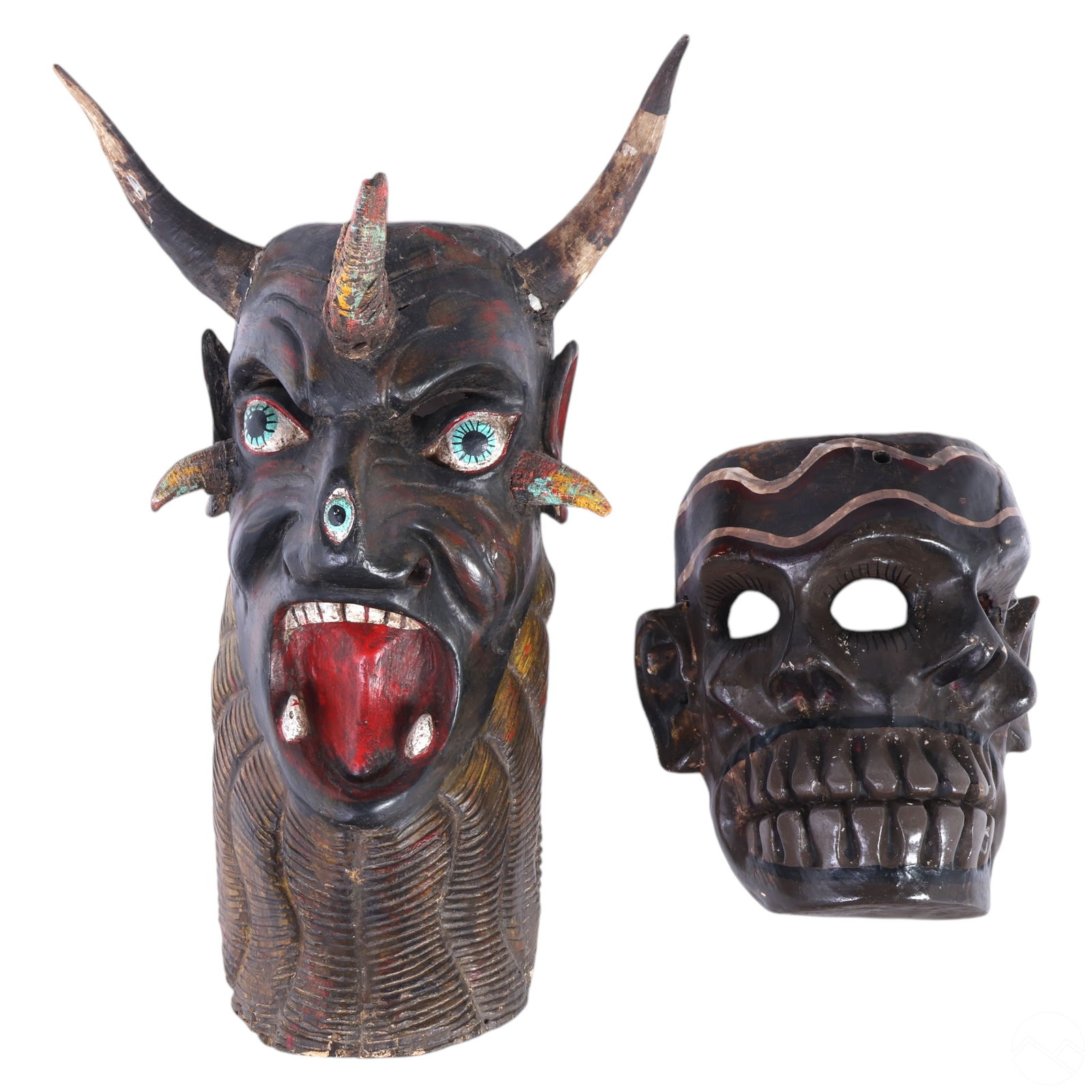 Traditional Mexican Dia De Murerta Wood Masks LOT (1 of 8)