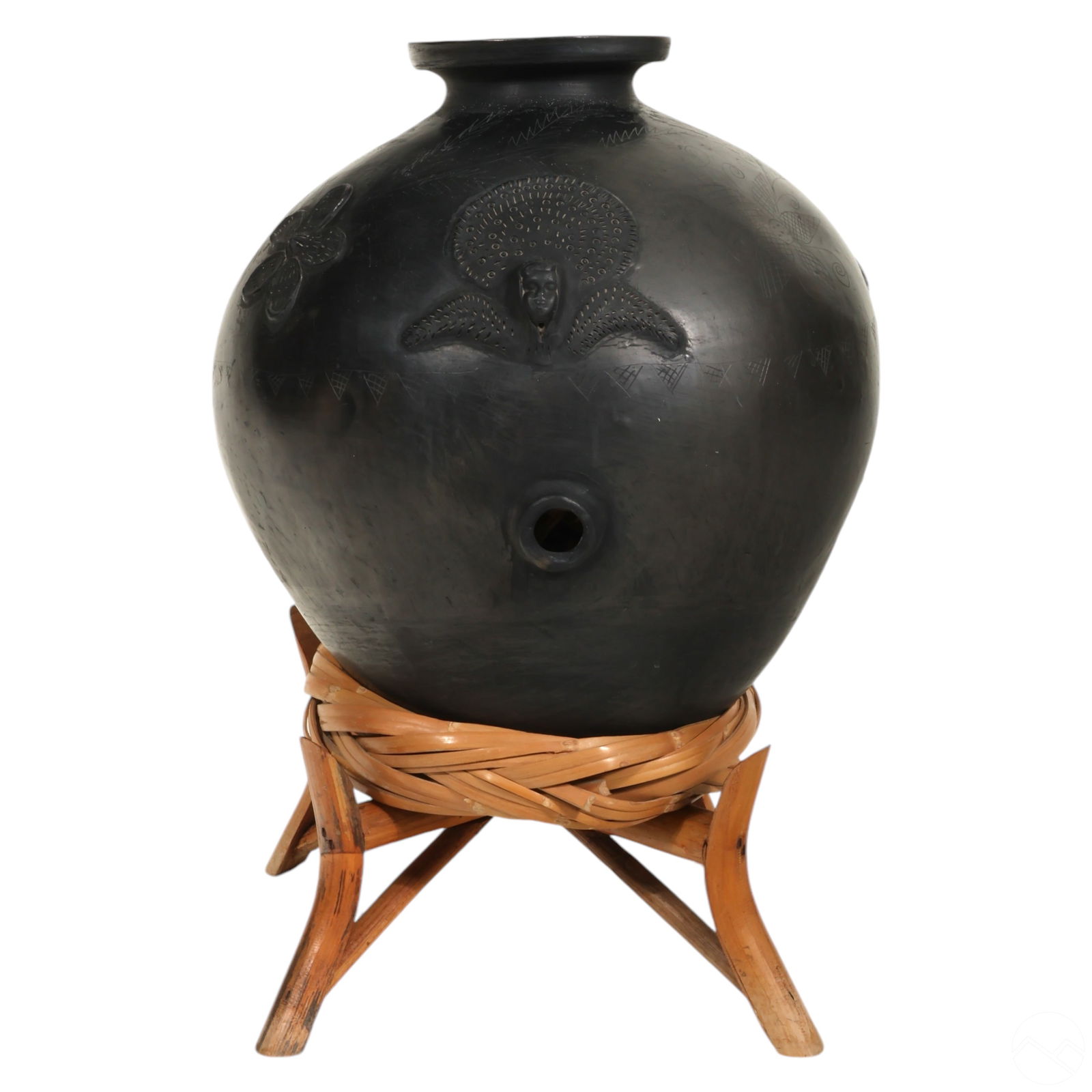 Black Mexican Oaxaca Style 17" Pottery Vessel Jug (1 of 5)