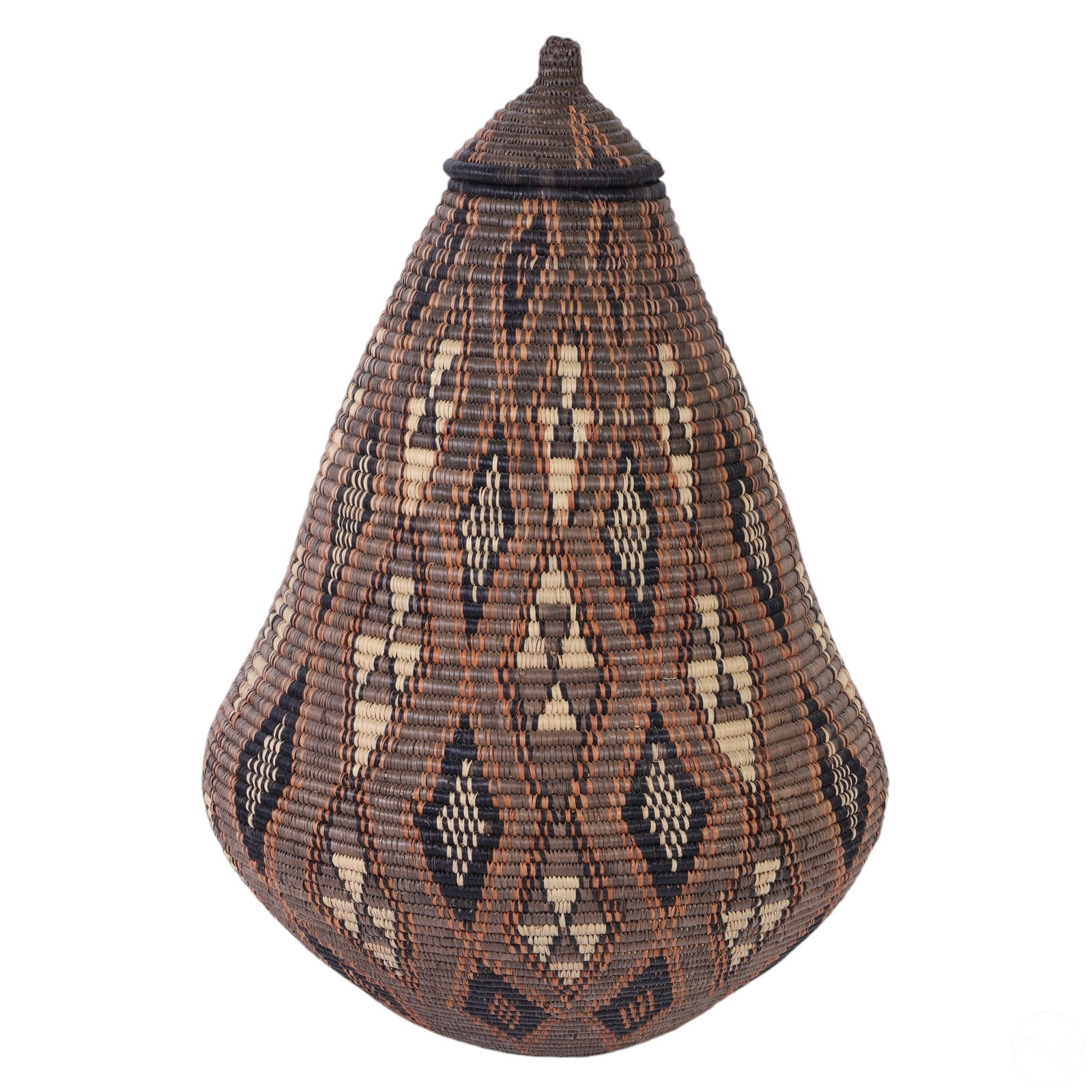 African Traditional Handwoven Zulu Basket with Lid (1 of 7)