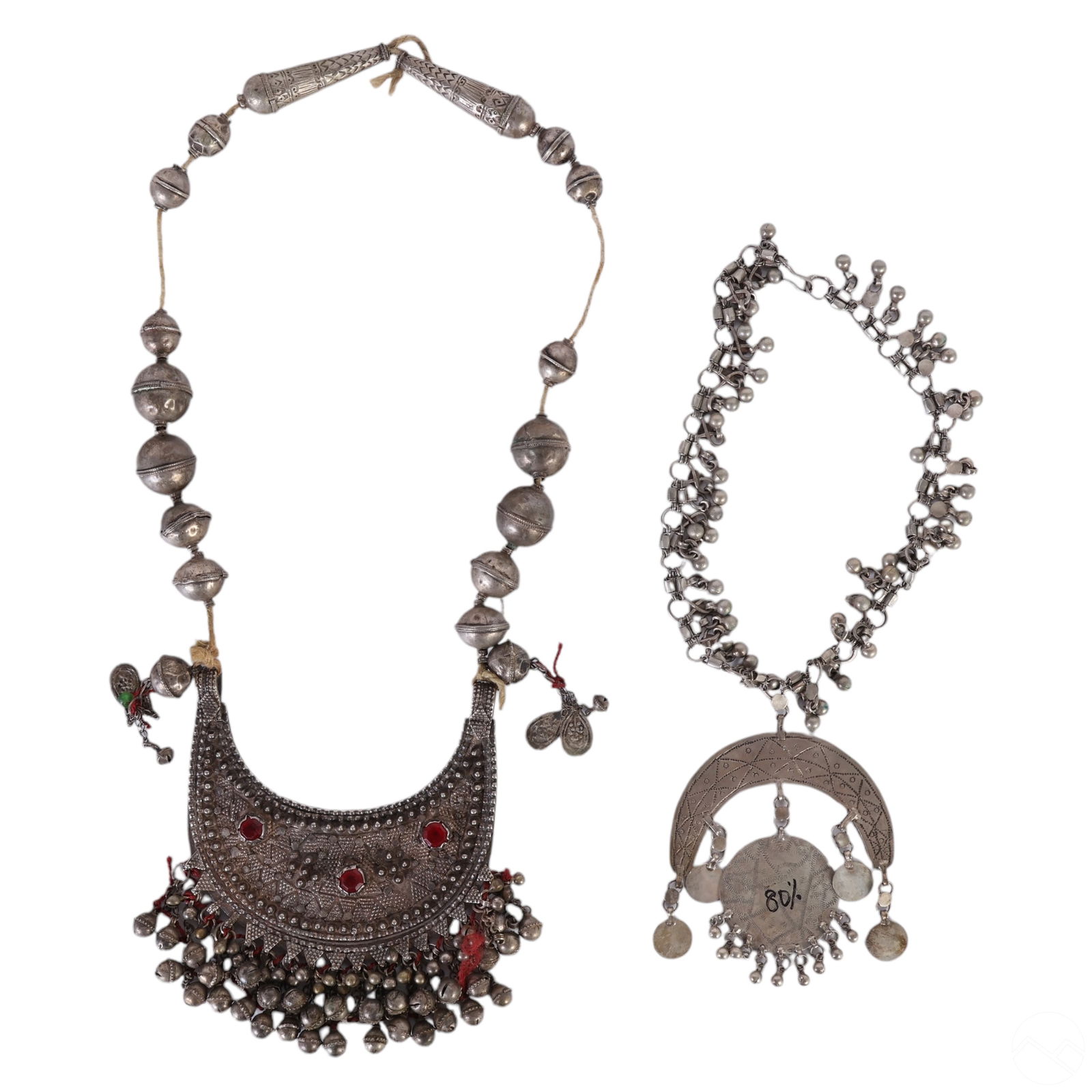 Egypt Nubia Afghan Silver Jewelry Necklace 2pc LOT (1 of 5)