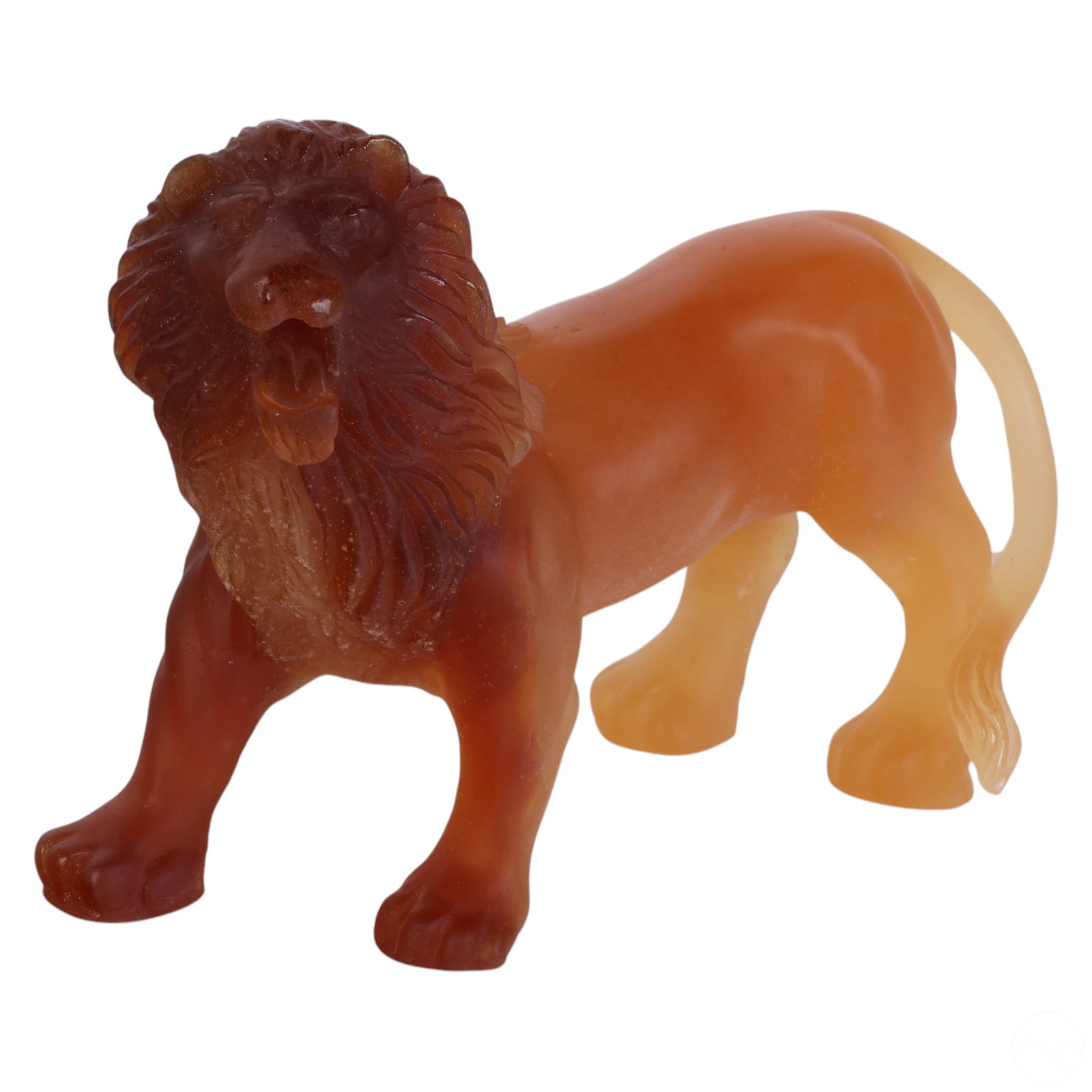 Daum Amber Pate de Verre Walking Lion Sculpture (1 of 7)