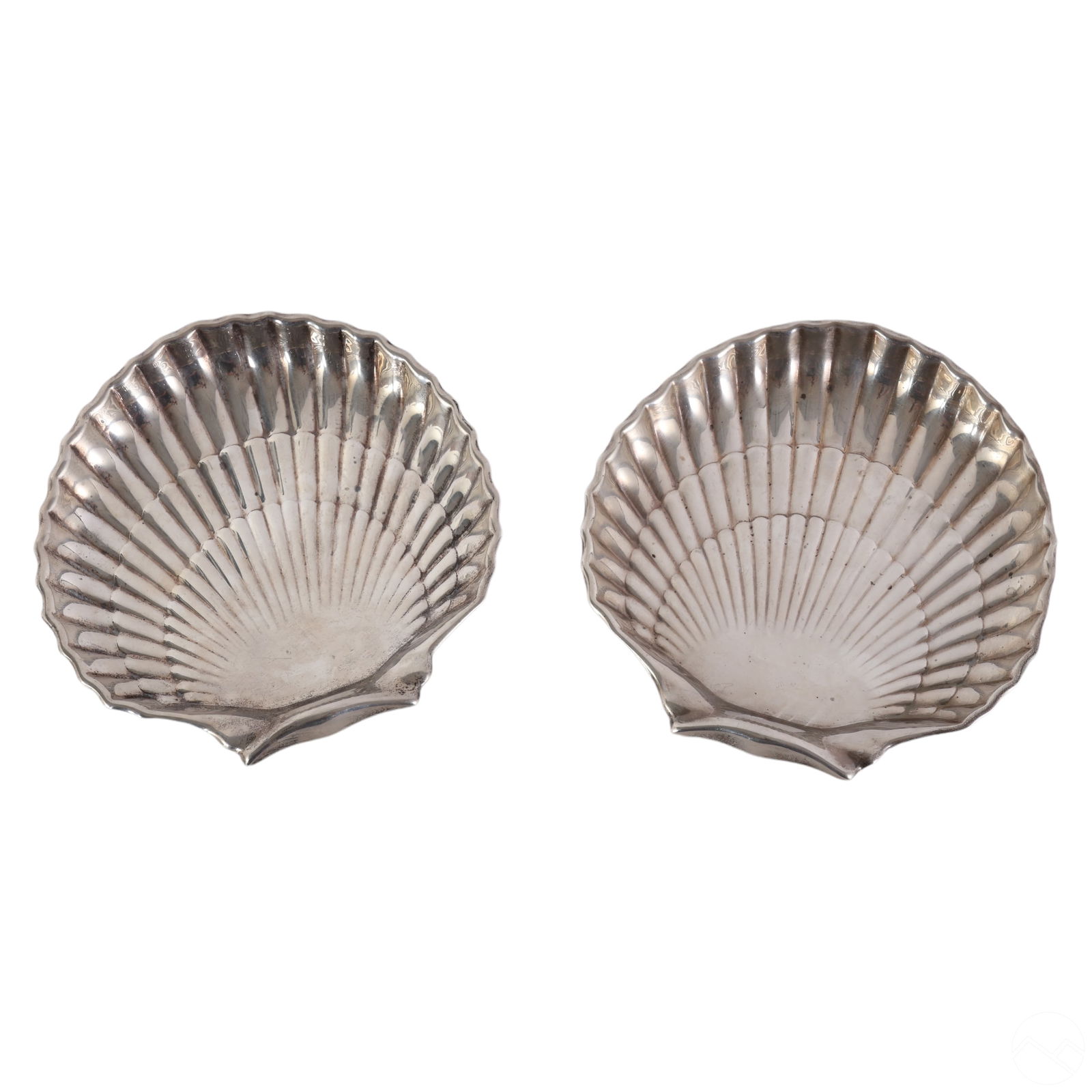 Gorham Pair Sterling Silver Seashell Dishes 326g (1 of 4)