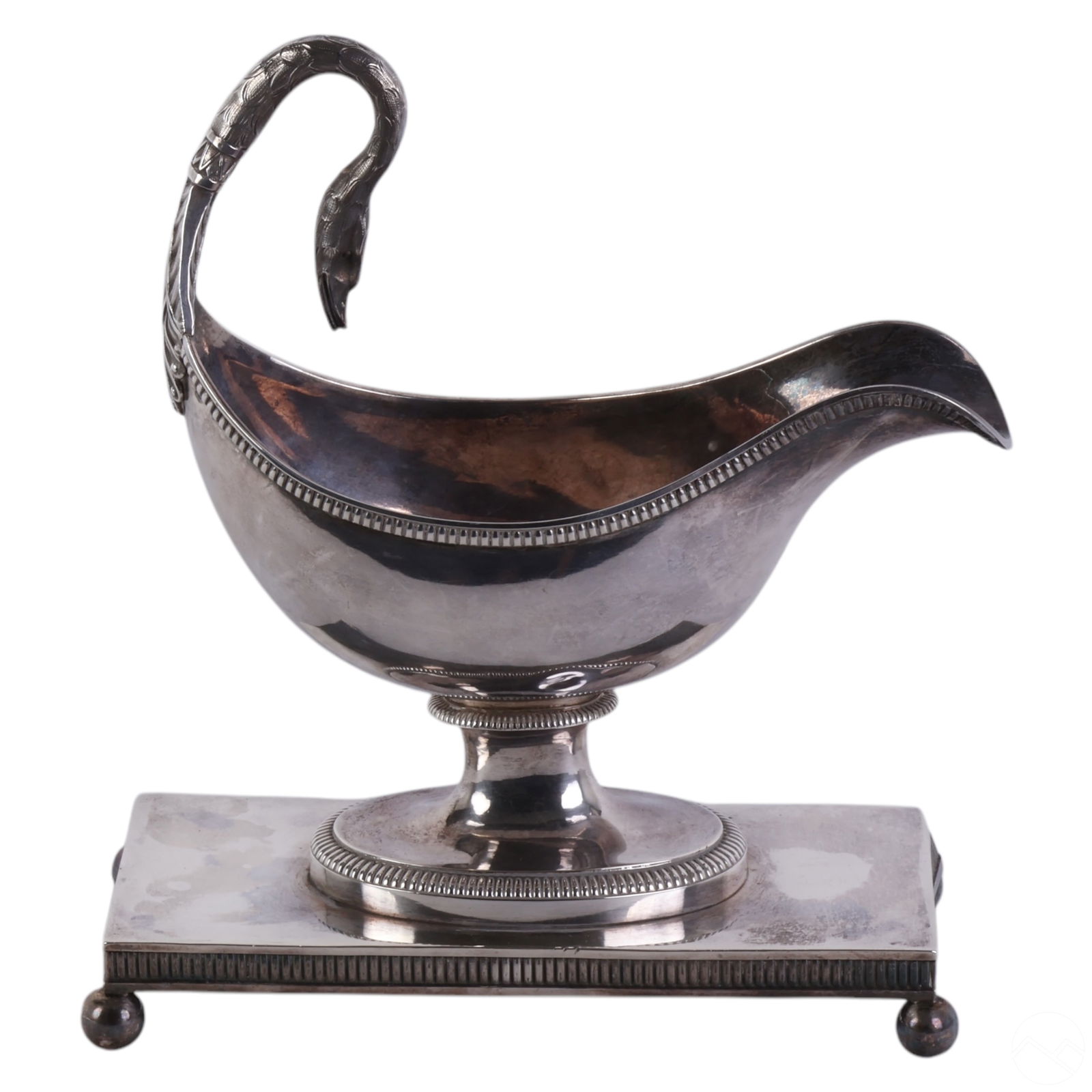 French Silver Swan Handle Sauciere Gravy Boat 835g (1 of 9)