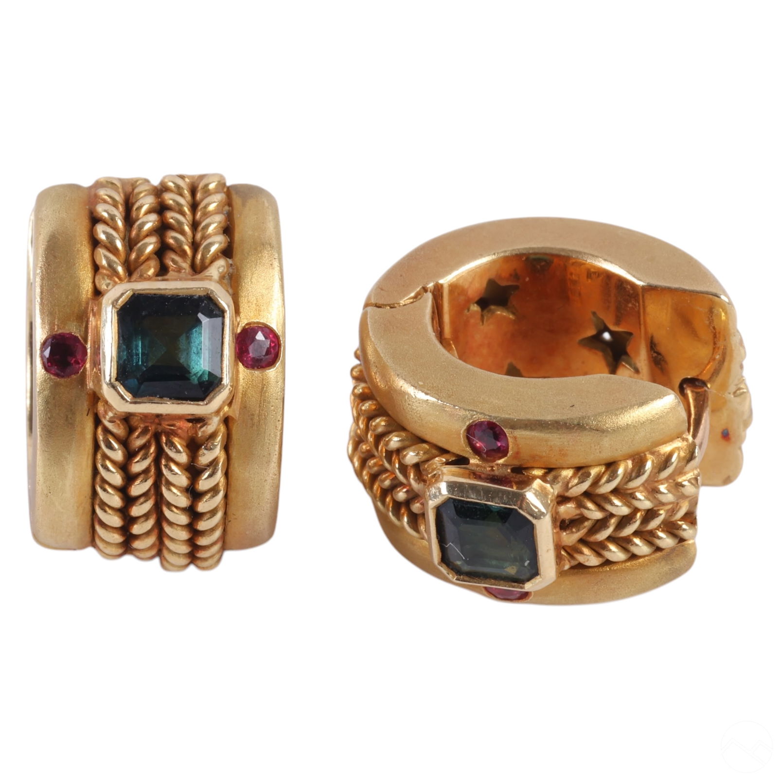 18K Yellow Gold SeidenGang Earrings with Gemstones (1 of 5)