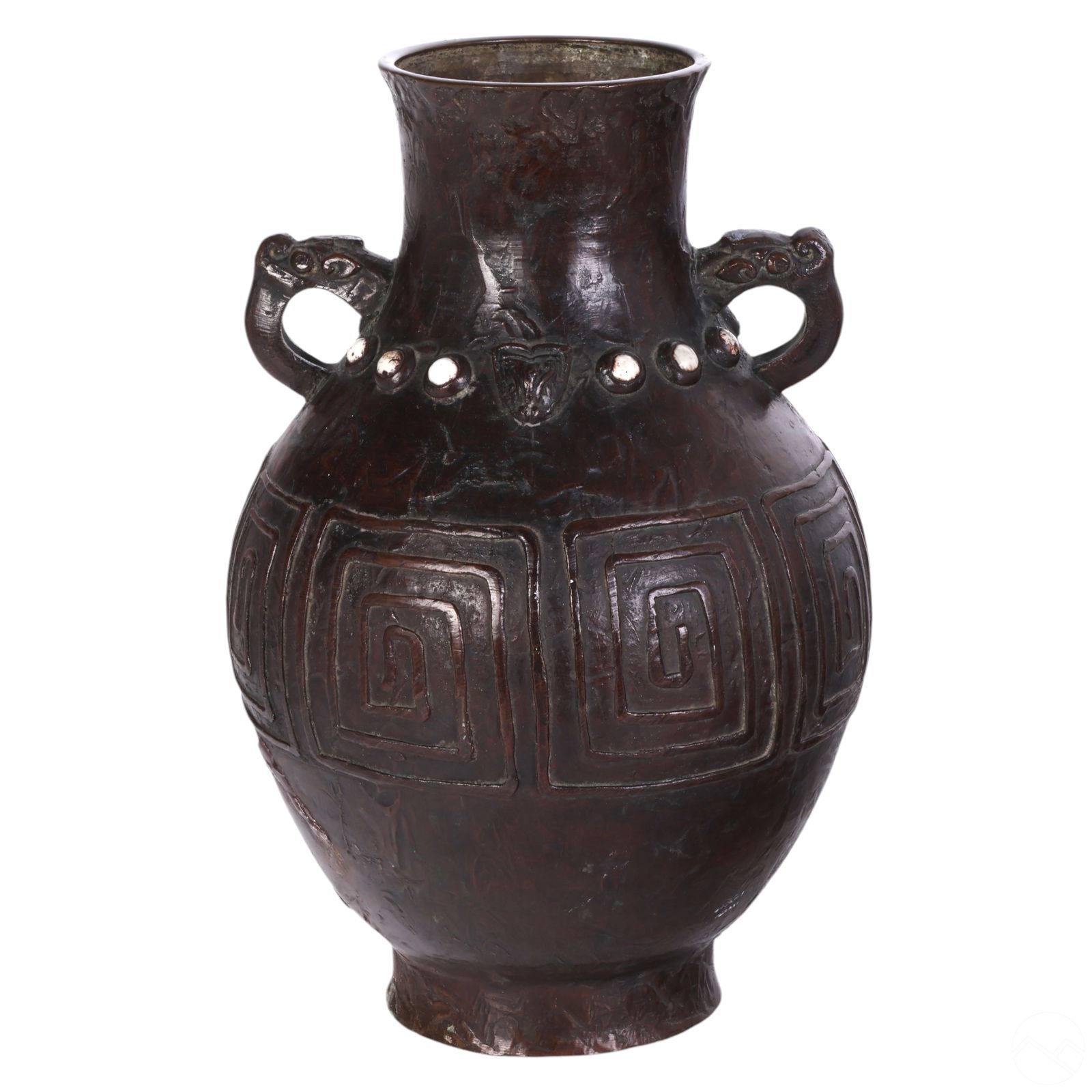 Chinese Antique Style Bronze Vase with Glass Jewel (1 of 8)