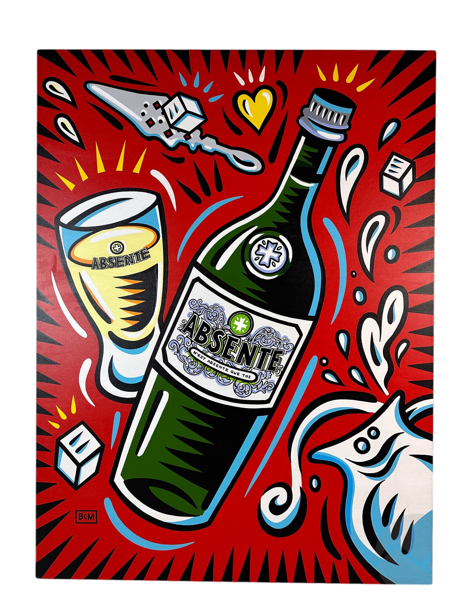 Burton Morris (American, b.1964) Absente Ad Pop Art Painting