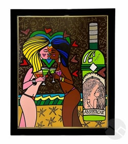 Romero Britto (b.1963) Abstentroux Nude Pop Art Painting