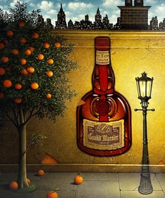 Braldt Bralds b.1951 Grand Marnier Ad Oil Painting