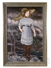 Gervasio Gallardo b.1934 Surreal Fish Girl Painting