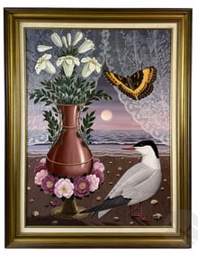 Gervasio Gallardo b.1934 Surreal Seagull Painting