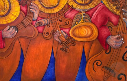 Gilberto Guzman (b.1945) Mariachi Band Painting
