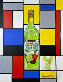 John Pacovsky b.1950 Mondrian Absente Ad Painting