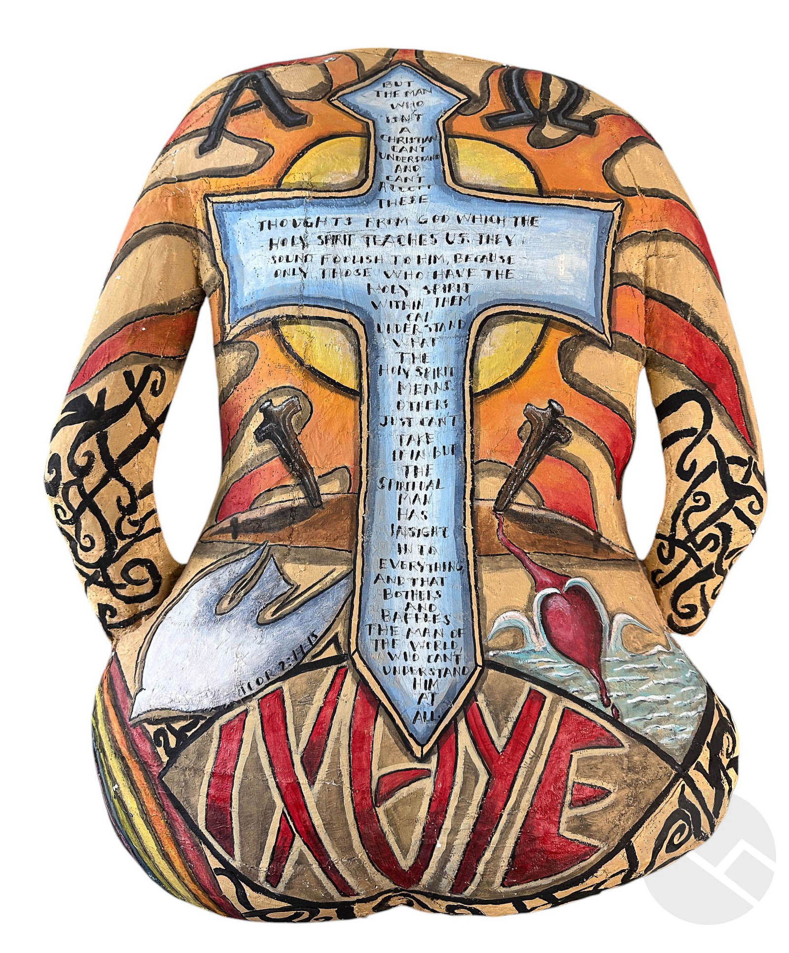 Plaster Paper Mache Back Side Body Mold Sculpture (1 of 5)