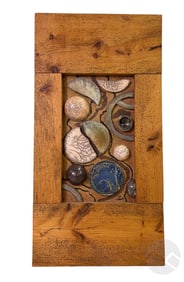 Patrice Chambrier b.1964 Raku & Wood Wall Plaque