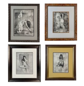 Aimery Joessel b.1958 Nude Woman Drawings 4pc. LOT