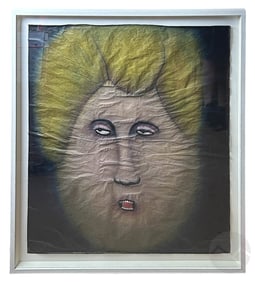 Abstract Face With Yellow Hair Portrait Painting