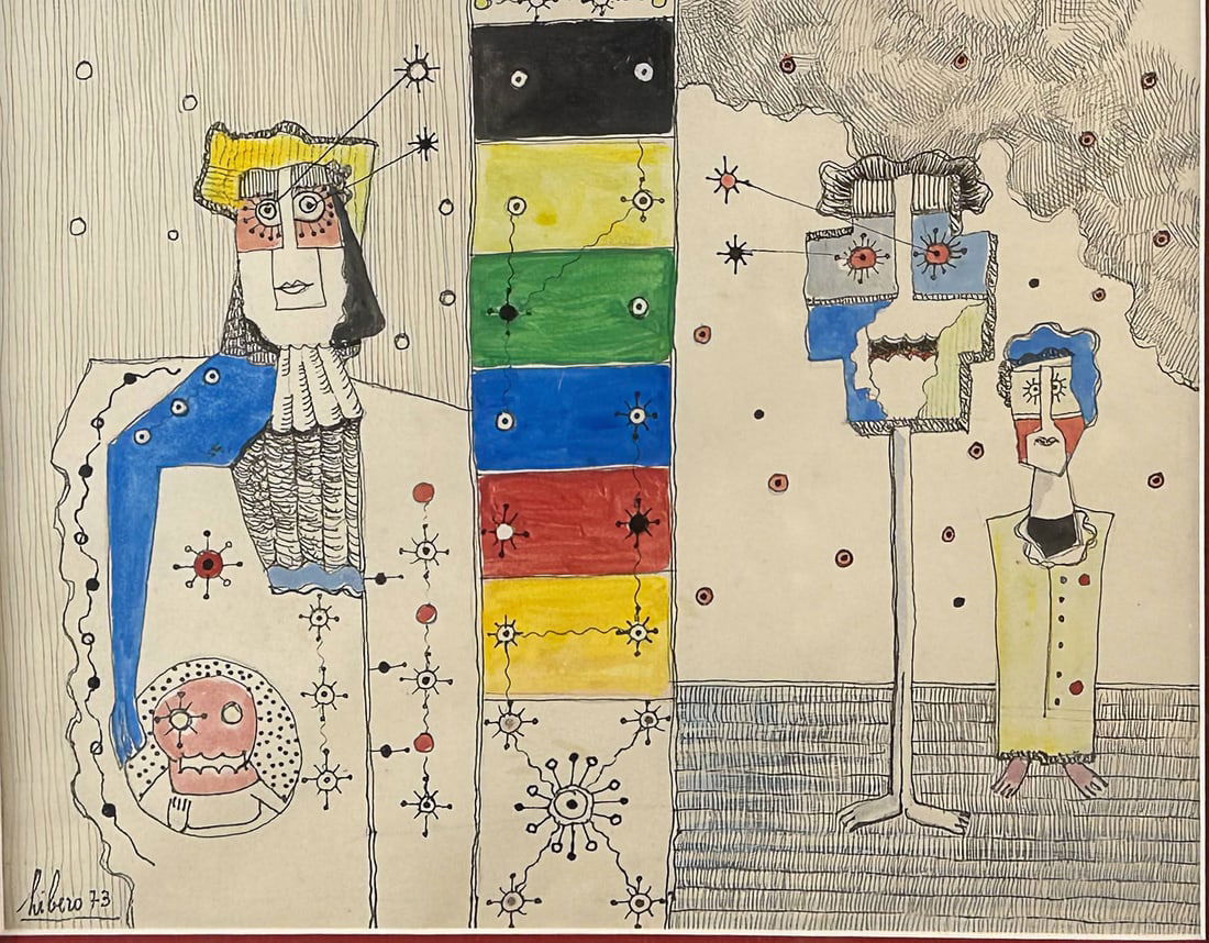 Libero Badii 1916-2001 Surreal Ink and Watercolor (1 of 4)