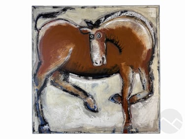 Abstract Expressionist Equestrian Painting SIGNED