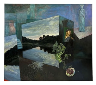 Sunrise Over Cocolocha Surreal Oil Painting SIGNED