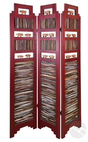 Folk Art Pig Wood 3Panel 72x70 Screen Room Divider