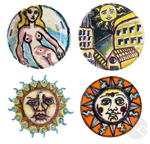 Martha Daniels (b.1943) Ceramic Art Plates 4pc SET