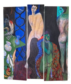 Artisan 3-Panel Room Divider Screen 82"x70" SIGNED