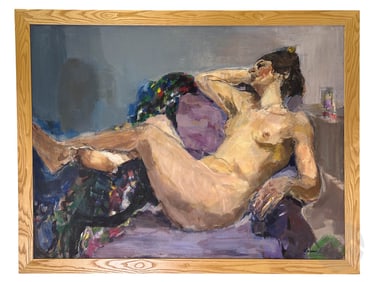 Solomon 20C. Reclining Nude in Repose Oil Painting
