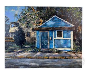 Beauregard Redmond b.1933 Blue House Oil Painting