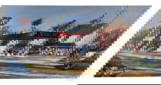 Beauregard Redmond b.1933 Texaco Station Painting