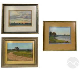 Jessie Walton 1904-1993 Landscape Painting 3pc LOT