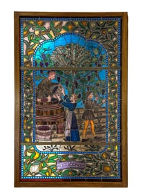 French Medieval Style Autumn Stained Glass Window
