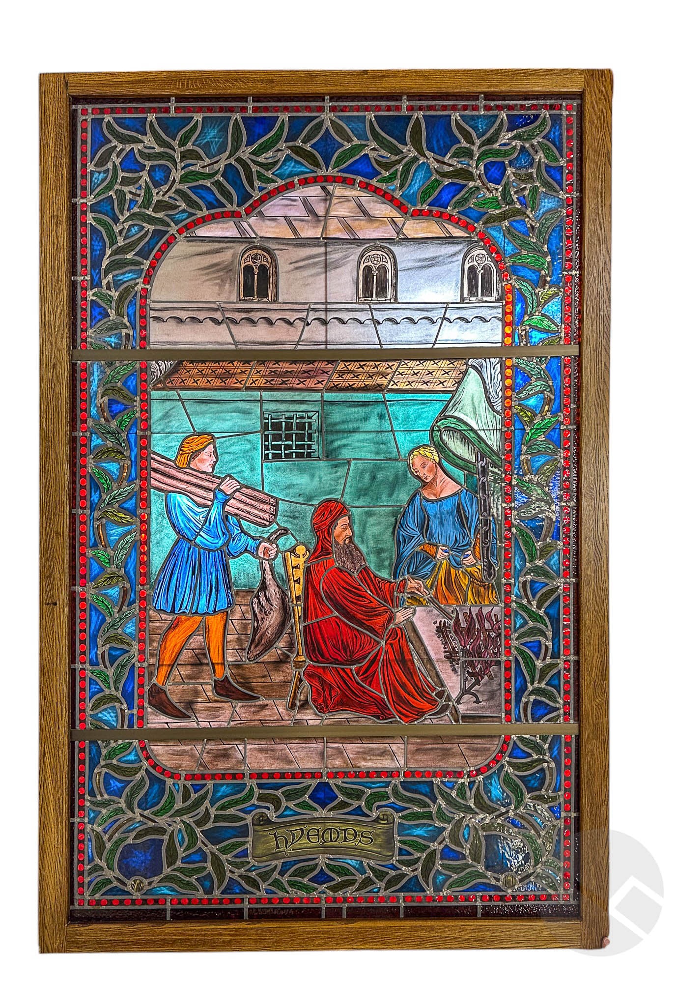 French Medieval Style Winter Stained Glass Window (1 of 7)