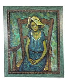 Jean-Marie Sorgue 1924-2010 Seated Woman Painting