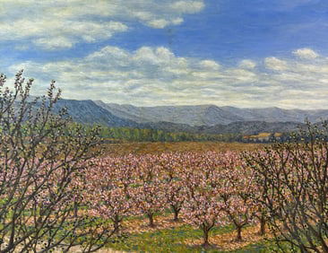 Christophe Cardot 20C. Cherry Blossom Oil Painting