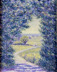 Christophe Cardot 20C. Summer Landscape Oil Pastel