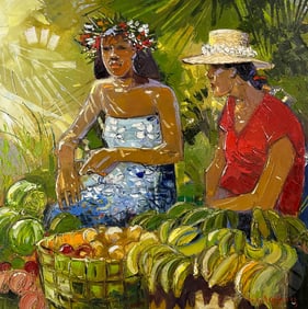 Andre Deymonaz 1946-2019 Woman Merchant Painting