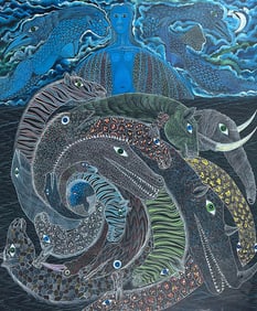 Frantz Zephirin (b.1968) Haitian Folk Art Painting