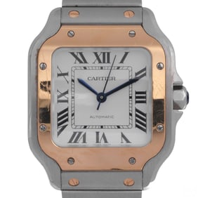 Cartier Santos Medium 18k & Steel Automatic Watch