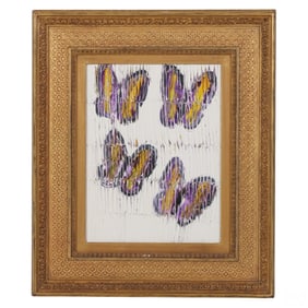 Hunt Slonem b1951 Morning Cloak Butterfly Painting