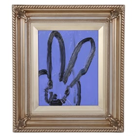 Hunt Slonem b.1951 Ultra Violet II Bunny Painting