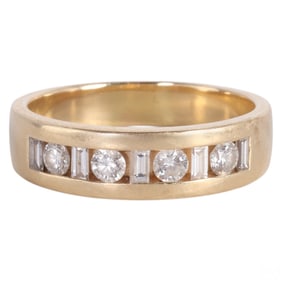 14K Yellow Gold Men's 1 CTTW Diamond Ring Size 13