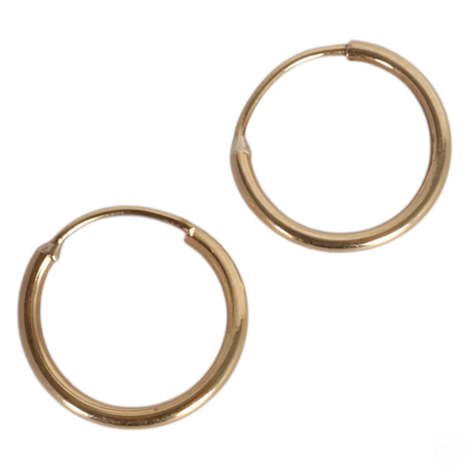 14k Yellow Gold Small Classic Hoop Earrings UNISEX (1 of 3)