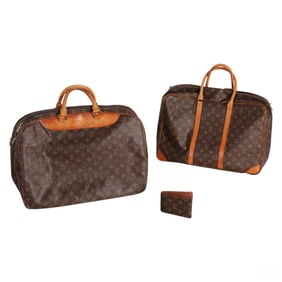 Louis Vuitton LV Monogram Luggage & Wallet 3pc LOT