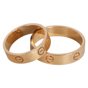 Cartier 18K Gold 750 Love Screw Rings 2pc SET 15gr