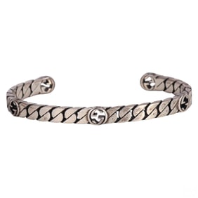 Gucci Italian Designer Sterling Silver GG Bracelet