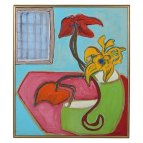 Joanne Fleming (b.1974) Abstract Flowers Painting