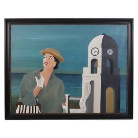 Patricia Olive Prost (b.1956) Clock Tower Painting